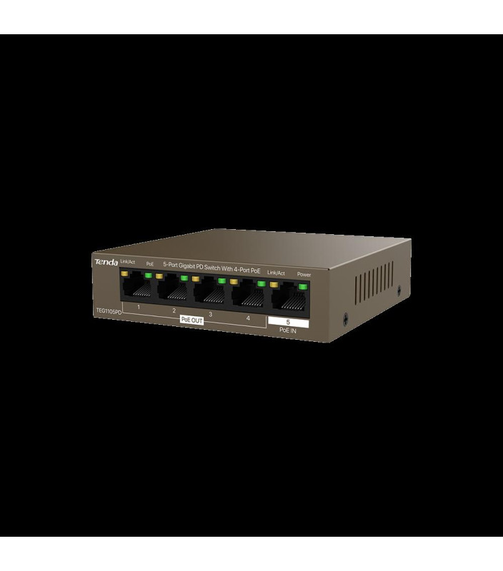 Switch PoE 5 porte Gigabit PD 10/100/1000Mbps - TEG1105PD