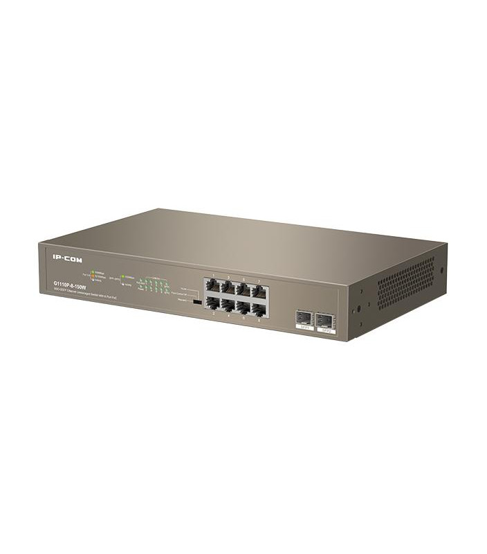 Switch Unmanaged 8GE + 2SFP 8 porte PoE G1110P-8-150w