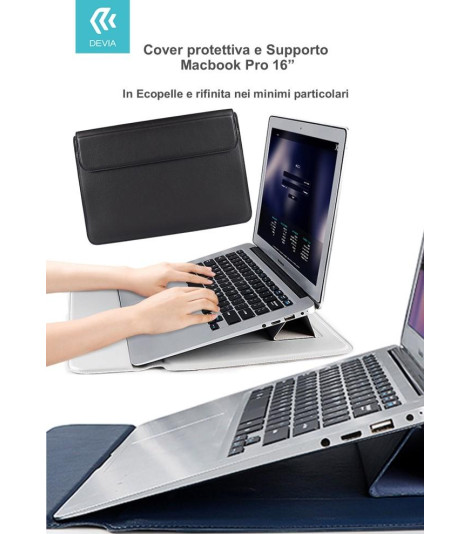 Cover protettiva per Macbook Pro 16'' con Supporto Nera