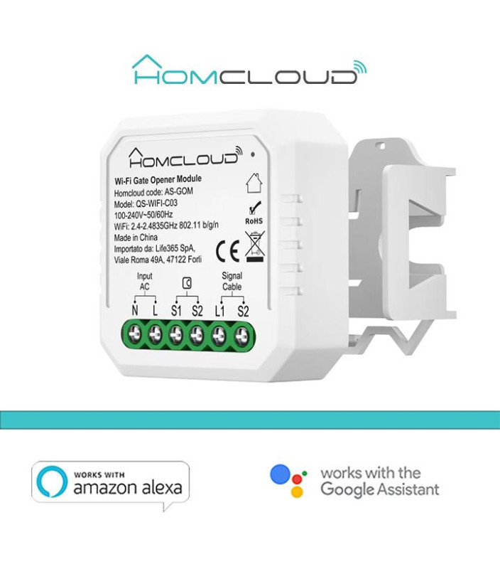 Modulo Cancelli/Garage ed Elettroserrature Wi-Fi 1CH incasso