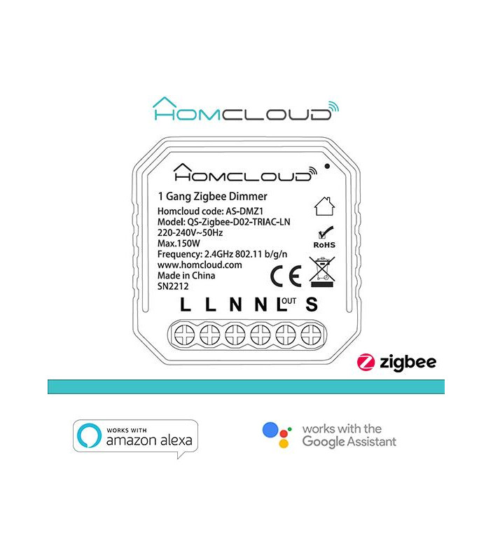 Modulo Dimmer 1CH Zigbee da incasso