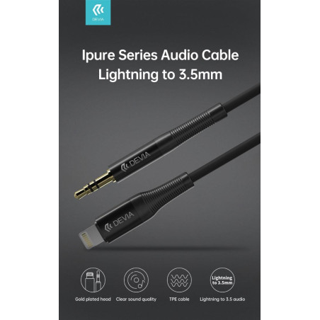 Cavo Audio placato oro da Lightning Apple a Jack 3.5mm L.1mt