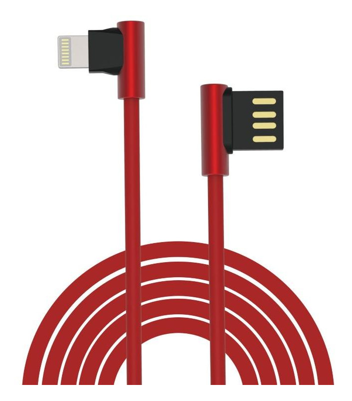 Cavo King USB - Lightning ad angolo 90° Rosso