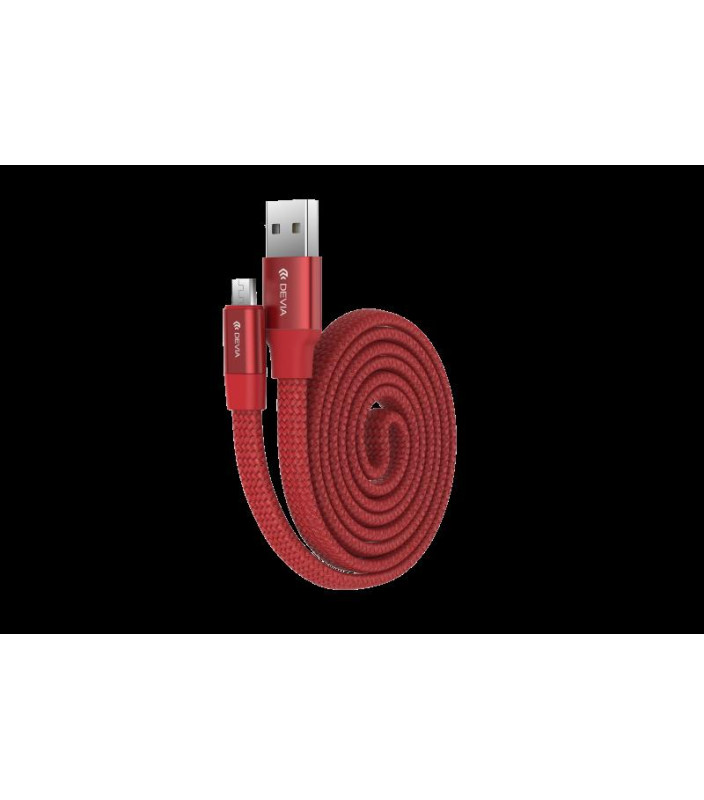 Cavo Piatto in corda Ring Y1 Micro-Usb 80cm Rosso