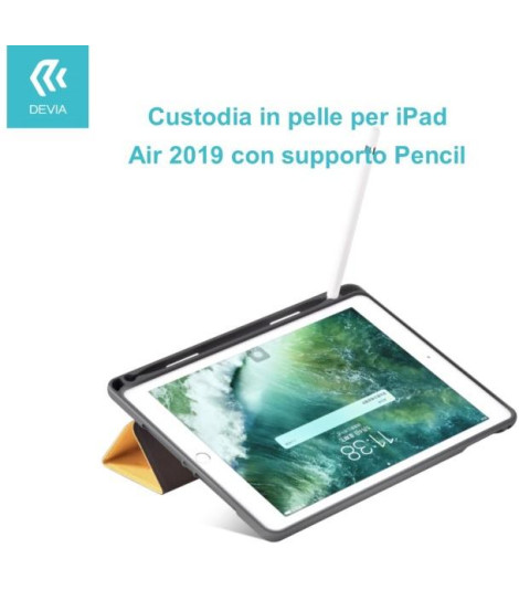 Custodia in pelle per iPad Air 2019 con supporto Pencil Blu