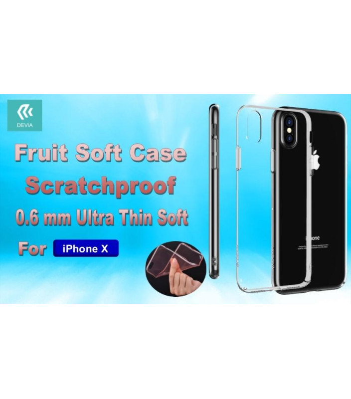 Cover Fruit Soft 0,6mm Anti Graffio 4H iPhone X Trasparente